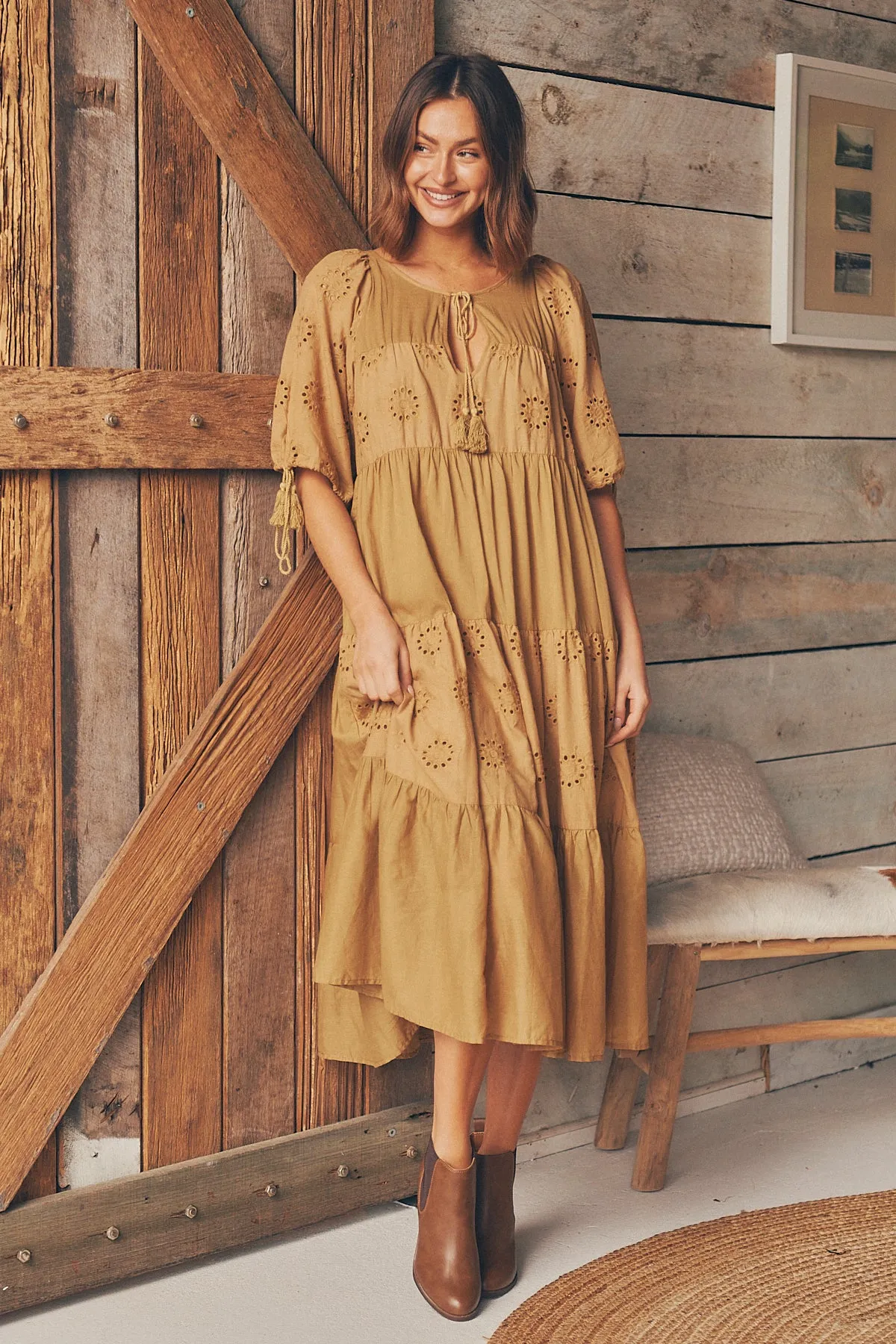 Vittoria Boho Mustard Dress