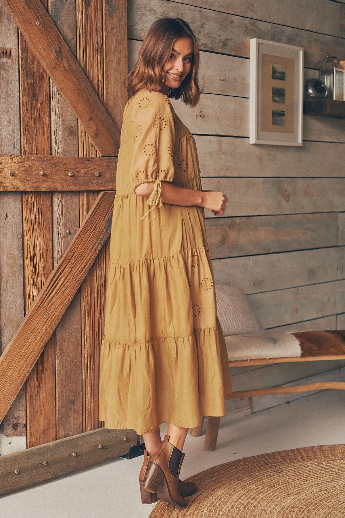 Vittoria Boho Mustard Dress