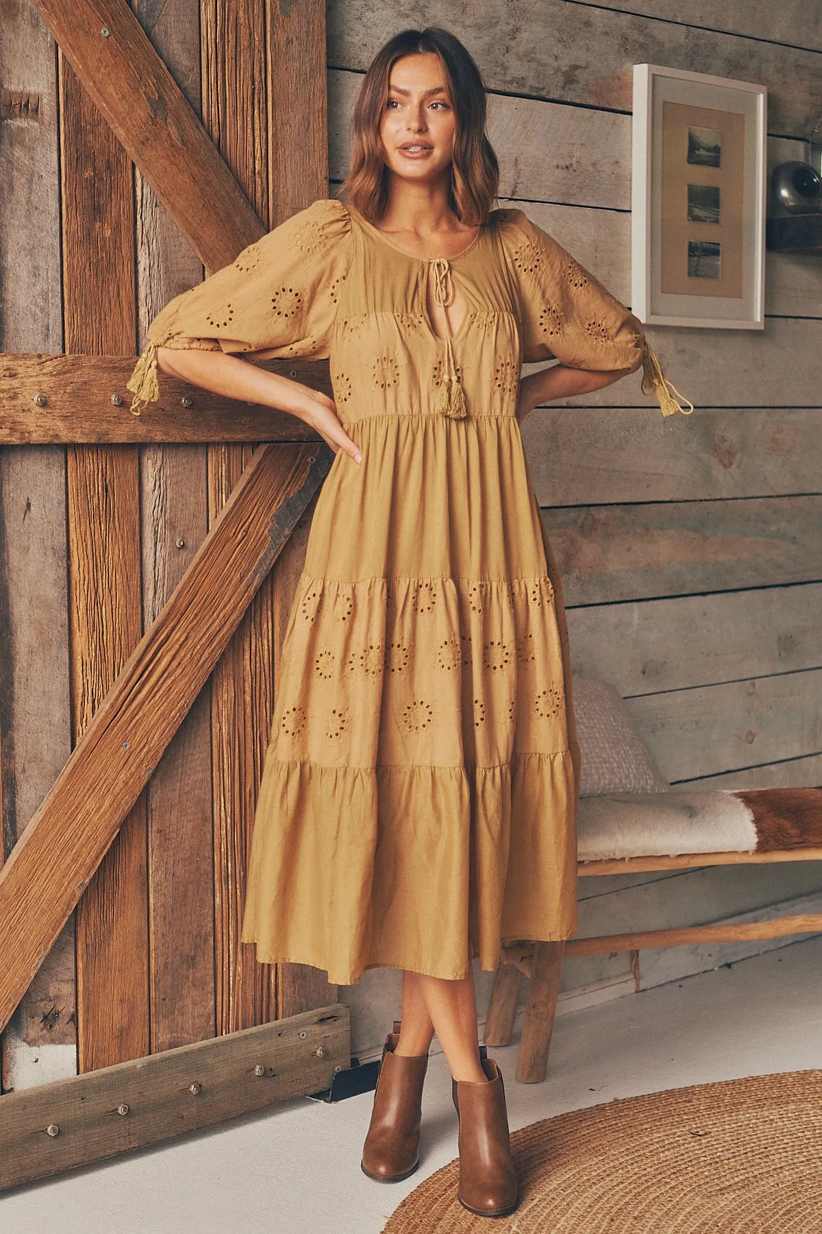 Vittoria Boho Mustard Dress