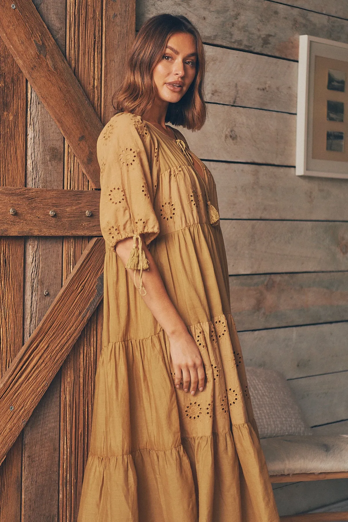 Vittoria Boho Mustard Dress