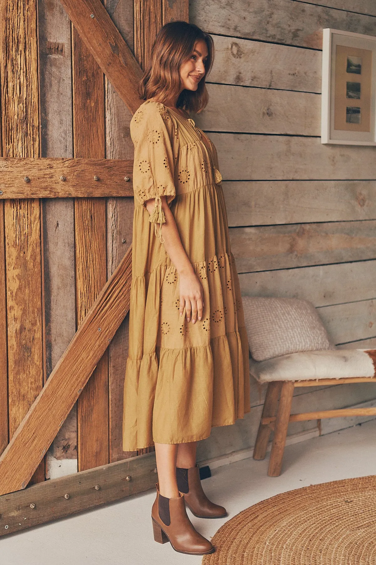 Vittoria Boho Mustard Dress