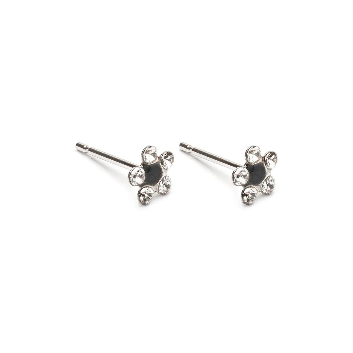 White & Black Daisy Earrings