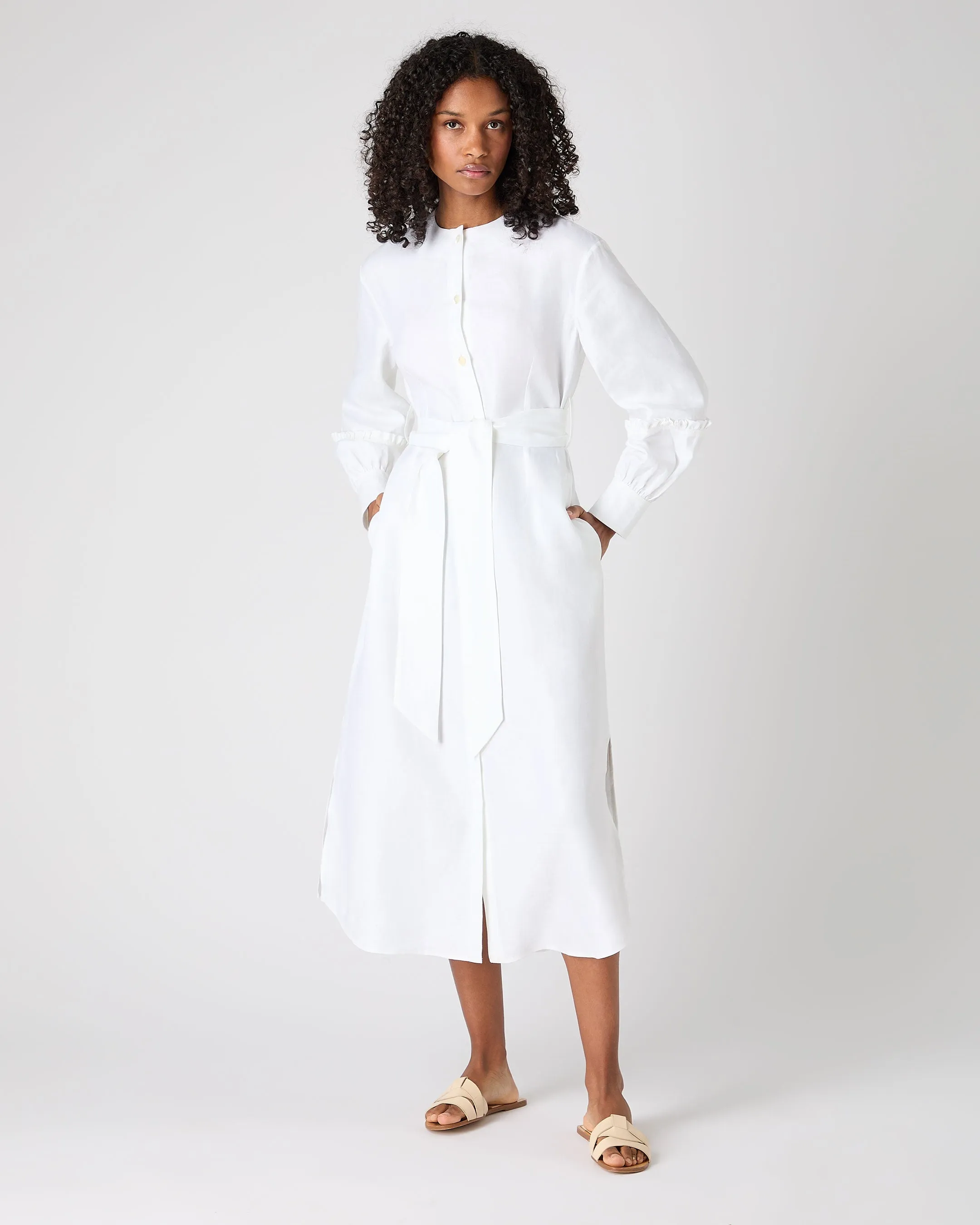 Women's Willow Linen Dress White