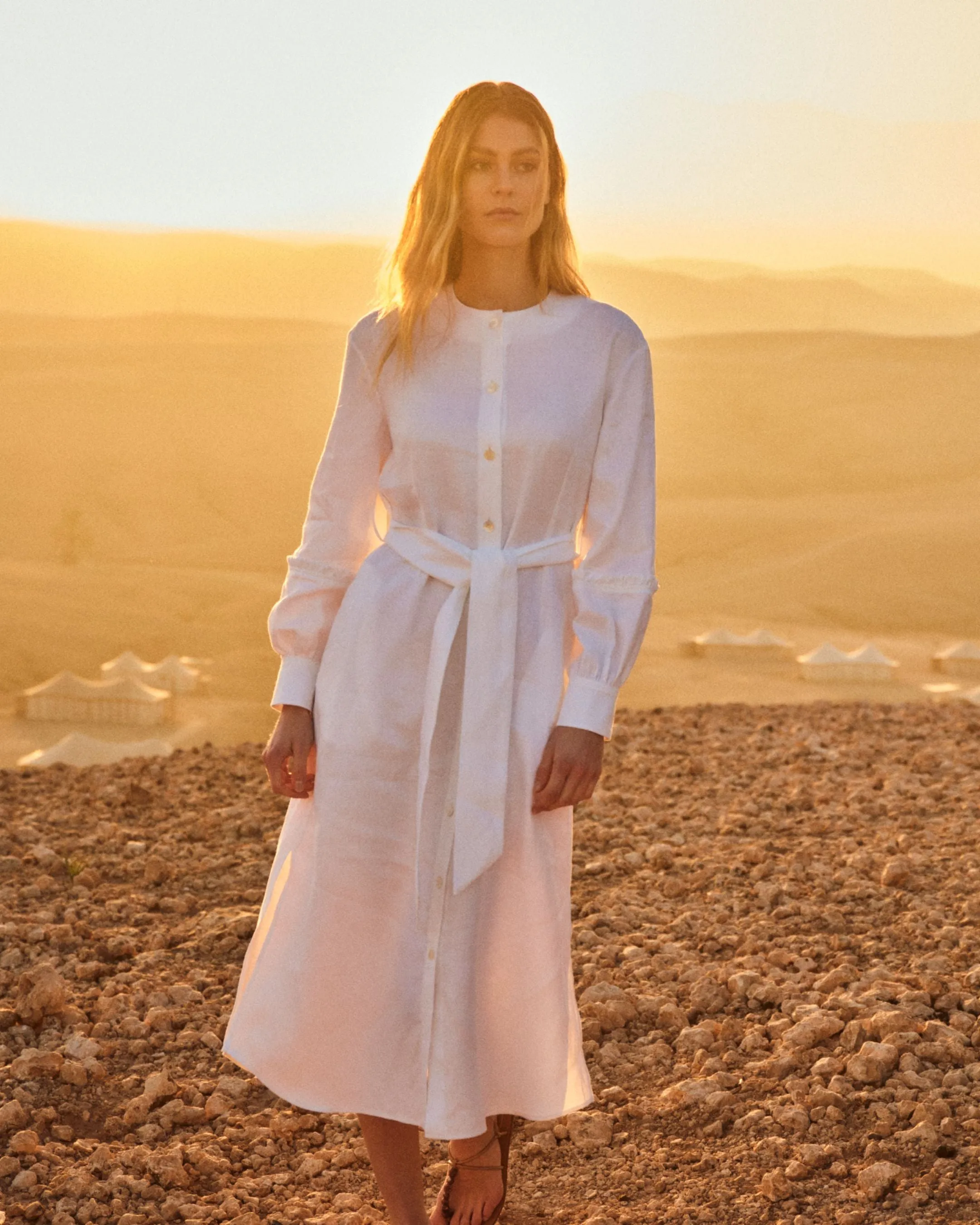 Women's Willow Linen Dress White